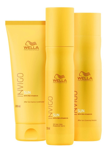 Wella Kit Sun Verao Shampoo Condicionador E Leave In Solar