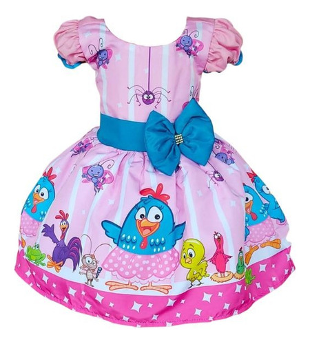 Vestido Galinha Pintadinha Temático Infantil Festa Menina