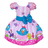 Vestido Galinha Pintadinha Temático Infantil Festa Menina