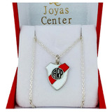 Conjunto Escudo River Plate Plata 925 Cadena Forcet