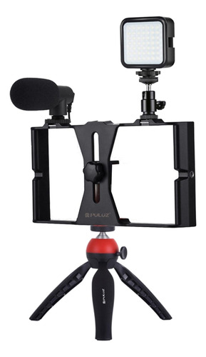 Smartphone Video Rig Kit Selfie Anillo Luz Micrófono