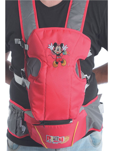 Mochila Porta Bebe Reforzado Sujetador Disney Rojo Mickey