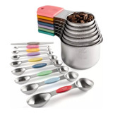 Juego De Tazas Y Cucharas Medidoras Magnéticas De Acero Inox