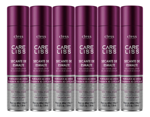 Spray Secante Esmalte Cless 400ml - Kit 6 Unidades