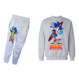 Conjuntos Sudadera + Buzo Sonic The Hedgehog Niños M2 Cr