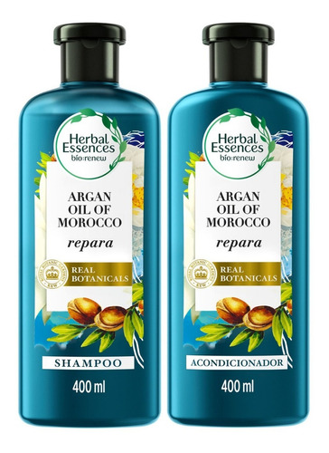 Kit Cuidado Del Cabello Shampoo Y Acondicionador Herbal Essences Bio:renew Aceite De Argán Repara 400 Ml + 400 Ml