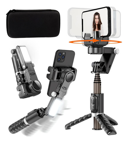 Estabilizador Gimbal 3 Ejes Con Luz Plegable Para Celular