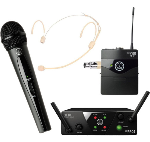 Microfono Akg Wms 40 Mix Vincha Piel + Mic Mano Inalambrico