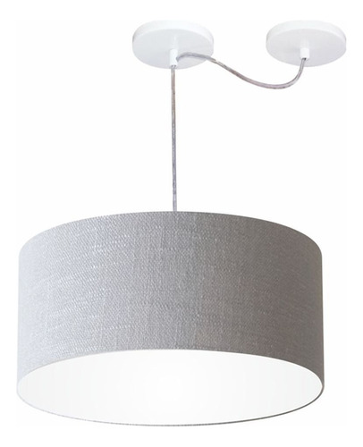 Lustre C/ Desvio De Centro Md-4151 Cupula Tec 50x25cm Cinza