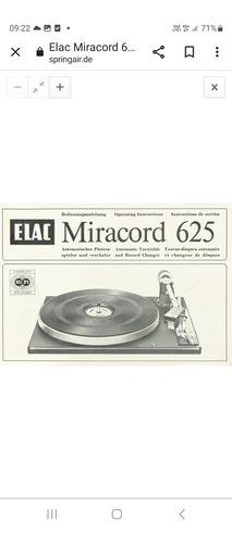  Toca Discos Miracord 625 Elac Alemão