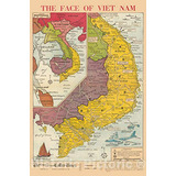 Mapa Histórico De Vietnam - Prensa. 1965 - Arte De Pared Vin