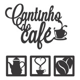Kit Cantinho Do Café 4 Peças Quadros Decorativos Cozinha Mdf
