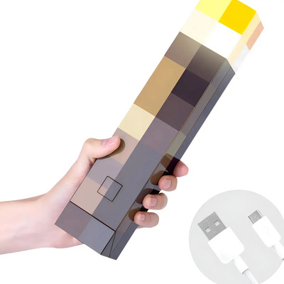 Lámpara Antorcha Minecraft Brownstone Luz Nocturna LED Recargable USB | MercadoLibre