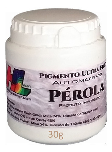 Pigmento Automotivo - Pérola Em Pó Ultra Fino - Branca 30gr