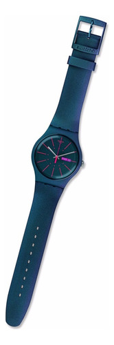 Reloj Swatch New Gentleman Suon708 Color De La Correa Azul Oscuro Color Del Bisel Azul Oscuro Color Del Fondo Azul Oscuro