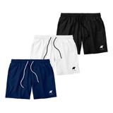 Kit 3 Shorts Bermuda Masculina Básico Mauricinho Tactel