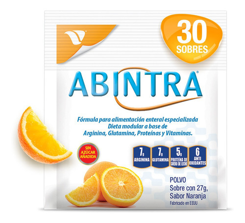 Abintra Alimentación Enteral Caja Con 30 Sobres De 27g Sabor Naranja