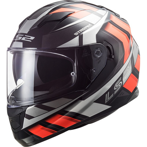 Casco Ls2 Ff 320 Evo Loop Doble Visor Negro Naranja Moto 46