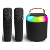 Mini Karaoke Para Niños, Bluetooth 2 Micrófono Inalámbricos 