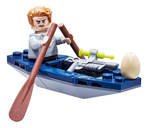Lego Figura Jurassic Owen Con Canoa Con Fascículo Bloques