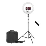 Kit Ring Light 45cm Led + 3 Suportes De Celular + Tripé 2m