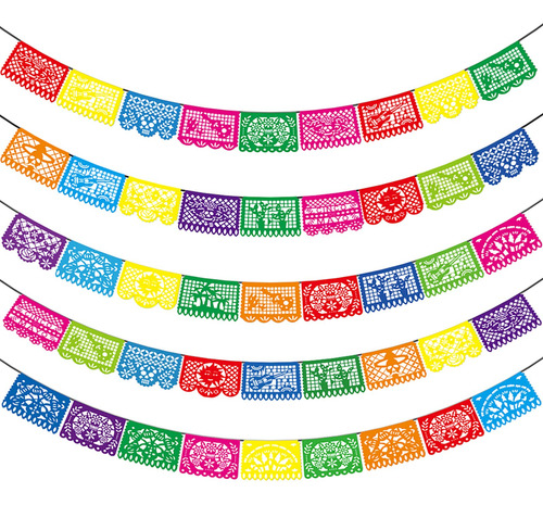 Pancartas De Fiesta Mexicanas, Paquete De 5 Carteles De Pape