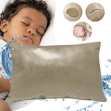 Capa Para Travesseiro Kids Impermeável Macia E Silenciosa Protetor Infantil Bege