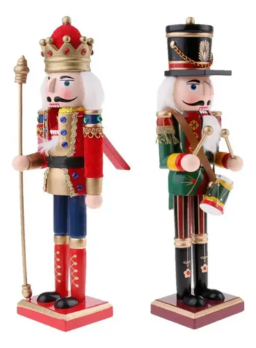Figura De Soldado Cascanueces De Madera De 30 Cm