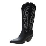 Botas Vaqueros Occidentales Pu Artificial Femenina