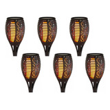 Estaca Led Set X6 Solar Jardin Parque Exterior Efecto Llama