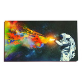 Cuadro Moderno Canvas Astronauta Colors Splash 50x90cm 