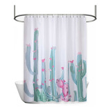 Cortina De Baño  Estampada Panel Live Cactus 180x180 Mts