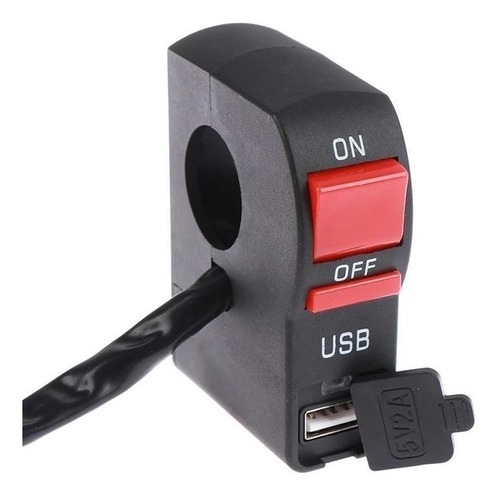 Interruptor Botão Moto Liga Desliga Tomada Usb Carregador