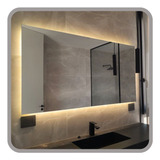 Espejo Rectangular Luz Led Para Baño 50x70cm Fria Calida