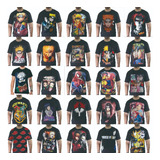 Kit Atacado 10 Camisetas Anime Naruto One Piece Demon Slayer