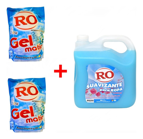 Pack Detergente Concentrado En Gel Ro 3l X2 + Suavizante Ro