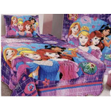 Funda De Almohada Princesa+ Sábanas Y Cobertor 1 Plaza