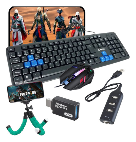 Kit  Mobilador Teclado Teclas Destacadas Mouse Led