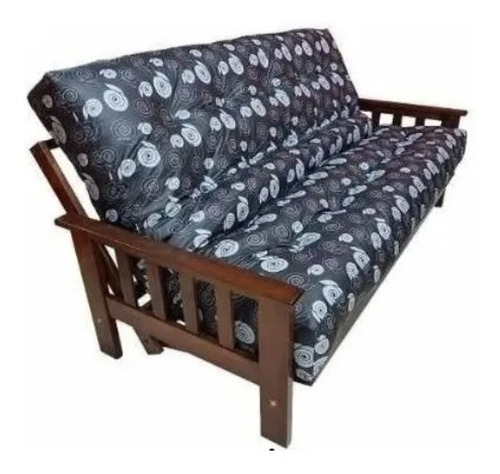 Futon Guatambu Lustrado Sofa 3 Cuerpos +colchon En Chenille