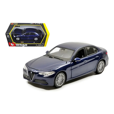 Miniatura Alfa Romeo Giulia 2020 Azul Escala 1:24 Bburago Metal