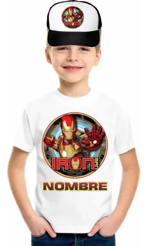 Kit Personalizado Playera Y Gorra Ironman