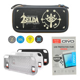 Case Estojo Zelda Nintendo Switch Oled+ Película+ Grips+ Tpu