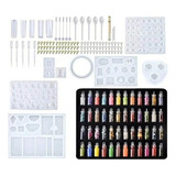 227pcs Resina Jóias Molde Cristal Cola Molde Kit