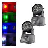 Kit 2 Mini Moving Head 18 Led Quadriled Rgb Iluminação Festa