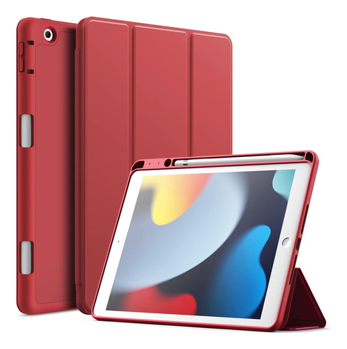 Jetech Funda P/ iPad De 10,2 PuLG (9na 8va 7ma Gen) Rojo