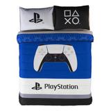 Pack Jgo Edredon Mat/qs + Cobertor + Cojin Xl Playstation Vi