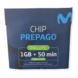 Chips Movistar Pack 25 Unidades 50 Min + 1 Gb