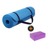 Combo Mat Yoga 12mm + Ladrillo Yoga Pilates Antideslizante P