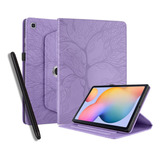 Funda Con Estampado De Árbol Morado Para Galaxy Tab S6 Lite