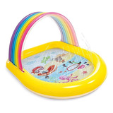 Intex Alberca Inflable Techo Arcoiris Y Chorros Agua 57156np